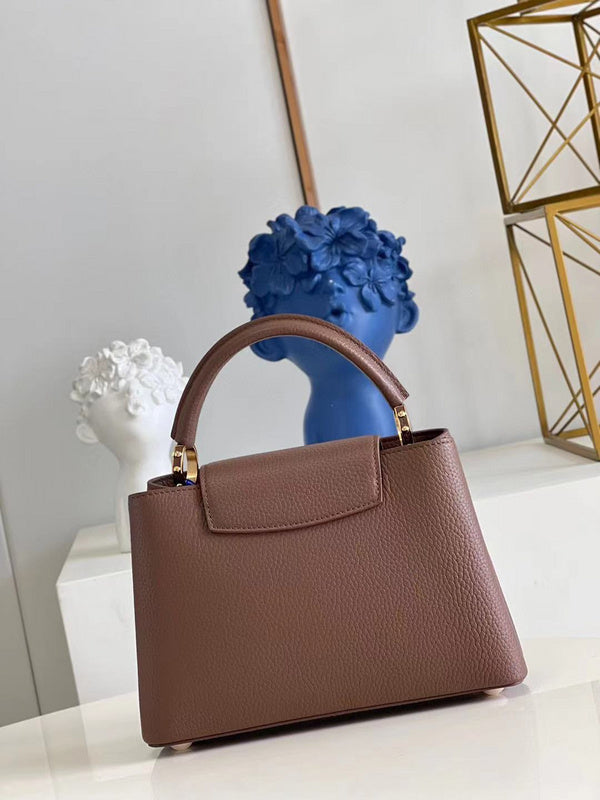 Back view of structured statement women's handbag – women's everyday handbag