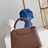 Back view of structured statement women's handbag – women's everyday handbag