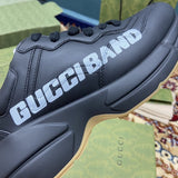 Gucci two-tone luxury sneakers view 6 breathable knit upper