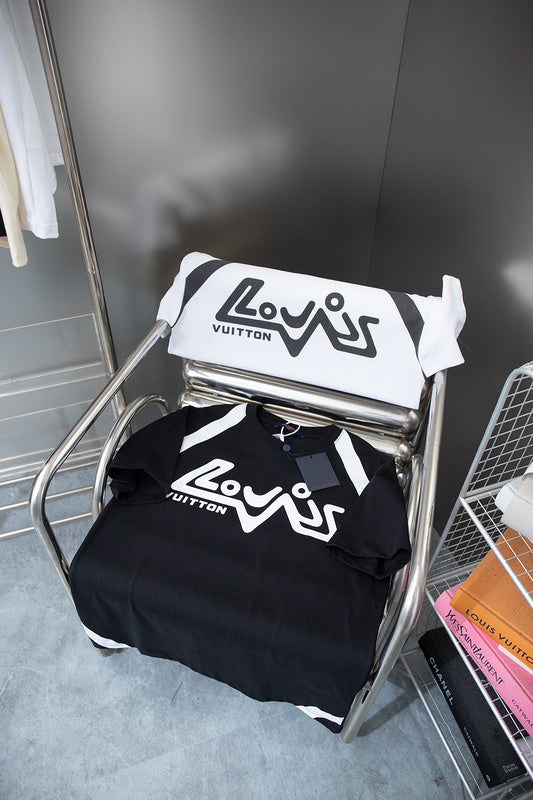 Side profile of Louis Vuitton cotton t-shirt with signature branding