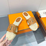 Hermès White Ankle Strap Sandals - Close-Up Texture View