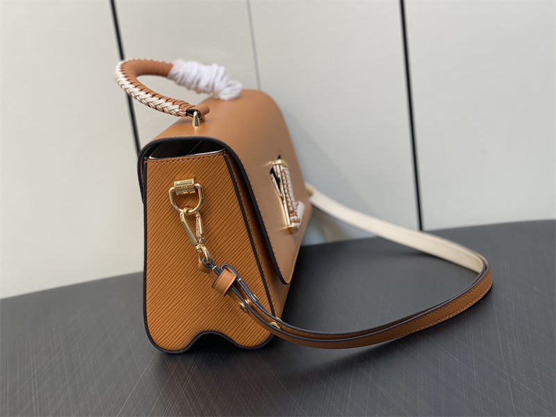  Understated satchel carried on shoulder