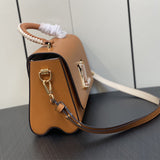  Understated satchel carried on shoulder