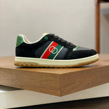 Gucci Streetwear sneakers in neutral cream breathable knit upper front view