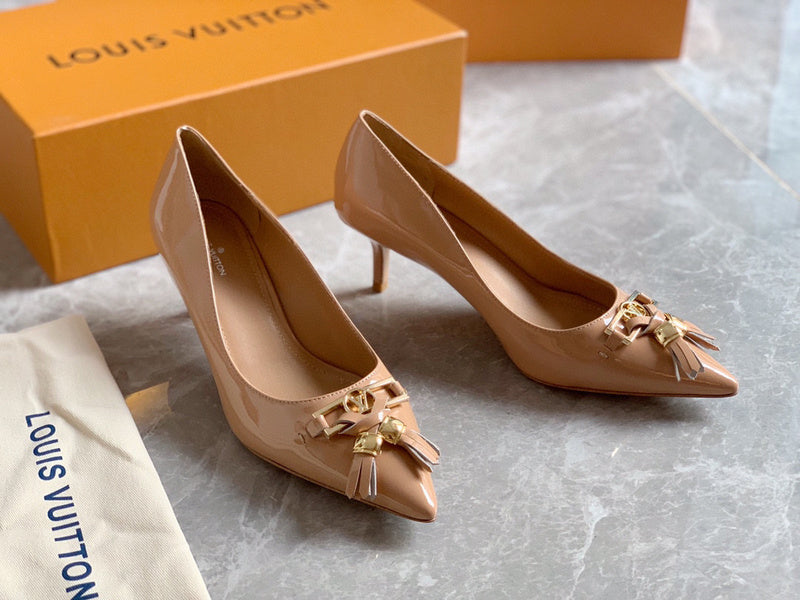 Louis Vuitton luxury shoes detail shot