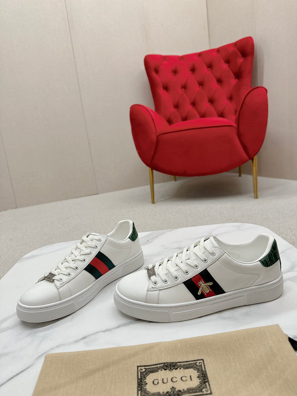 Gucci bold contrast luxury sneakers view 4 breathable knit upper