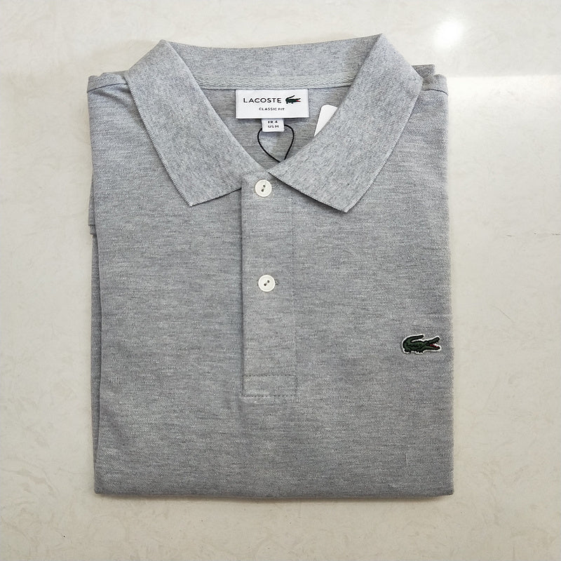 Front view of Lacoste luxury clothing with monogram-inspired silhouette