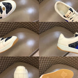 Side profile of Gucci all-black sneakers low-top design