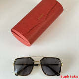 Close-up detail view of Cartier unisex sunglasses