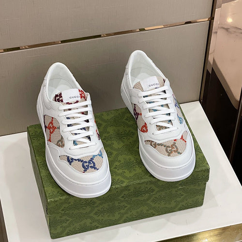 Gucci muted earth tones luxury sneakers view 11 retro runner design