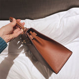  Contemporary tote bag carried on shoulder