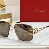 Close-up detail view of Cartier unisex sunglasses