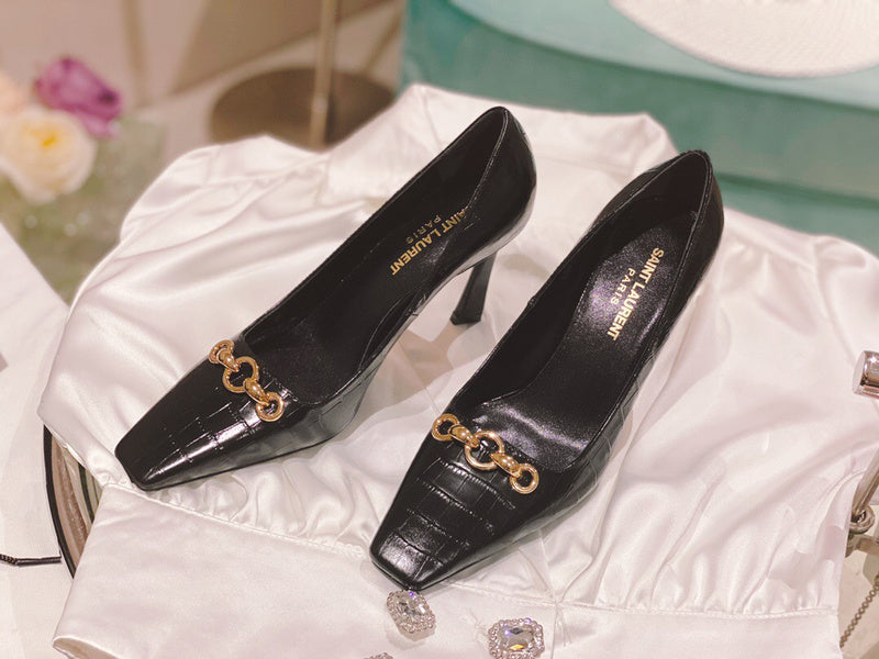 Saint Laurent luxury shoes detail shot