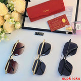Close-up detail view of Cartier unisex sunglasses