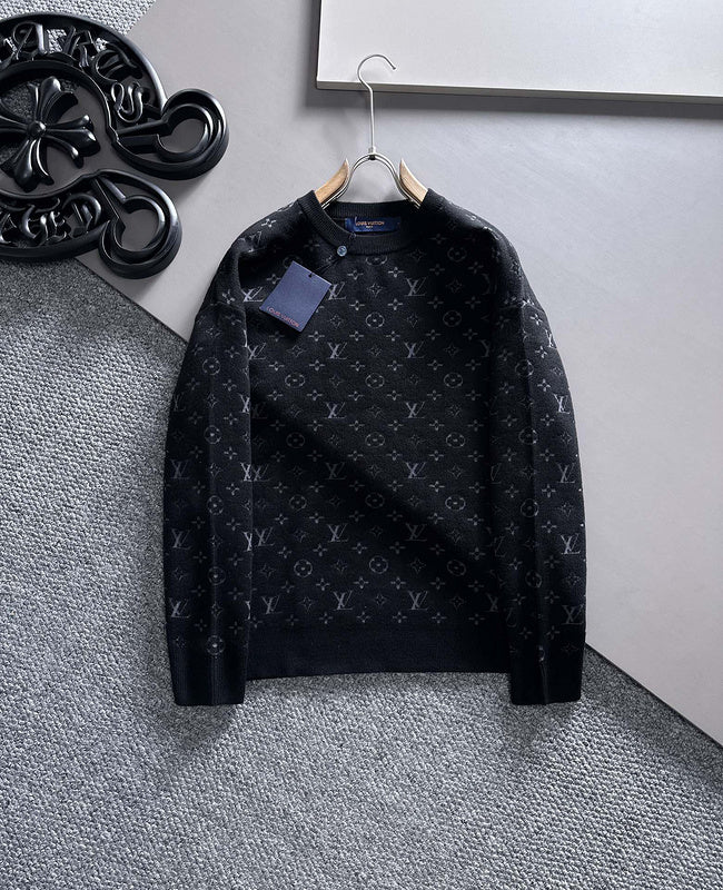 Back view of Louis Vuitton luxury clothing with logo-detail design