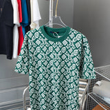 Side profile of Louis Vuitton cotton t-shirt with monogram-inspired silhouette