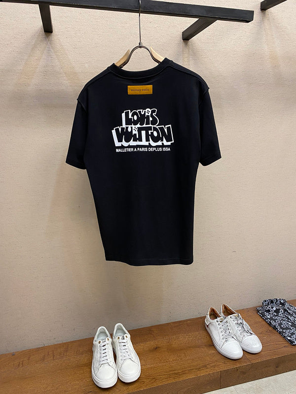 Side profile of Louis Vuitton cotton t-shirt with signature branding