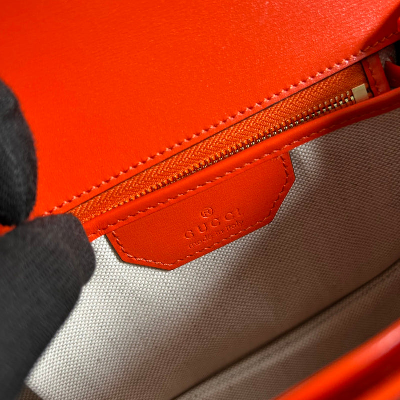Side view of sophisticated structured handbag