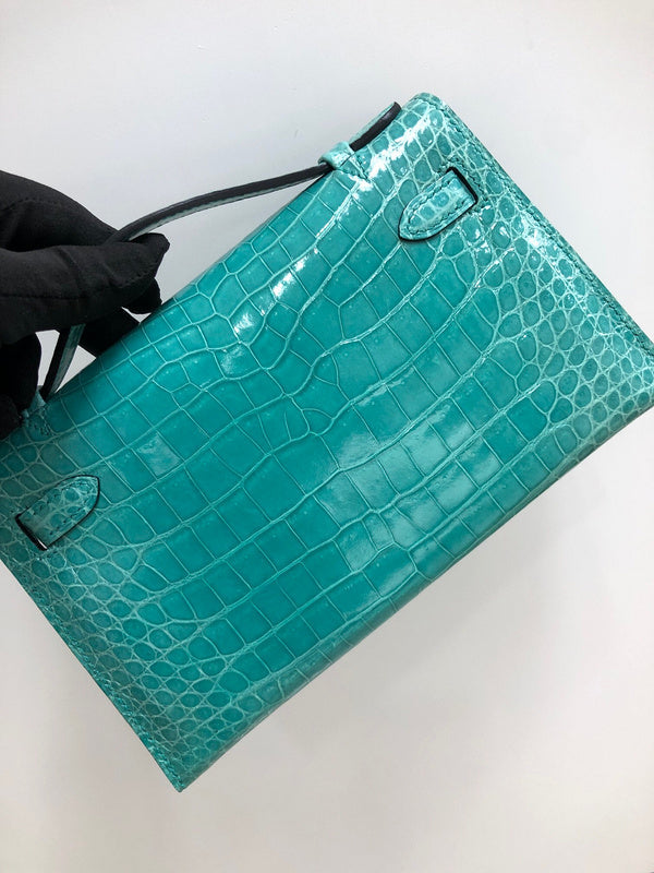 Side view of smart structured handbag