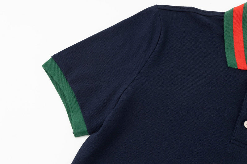 Side profile of Polo cotton polo shirt with logo-detail design