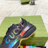 Gucci fresh white-and-black luxury sneakers view 4 breathable knit upper