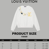 Close-up detail shot of Louis Vuitton luxury clothing with relaxed-fit cut