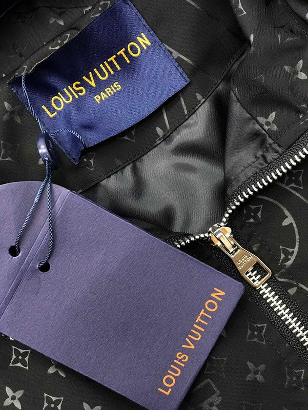 Full styled look of Louis Vuitton luxury clothing with tailored silhouette