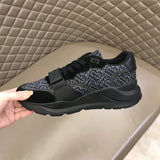 Burberry Burgundy Low-Top Sneakers - Angled View
