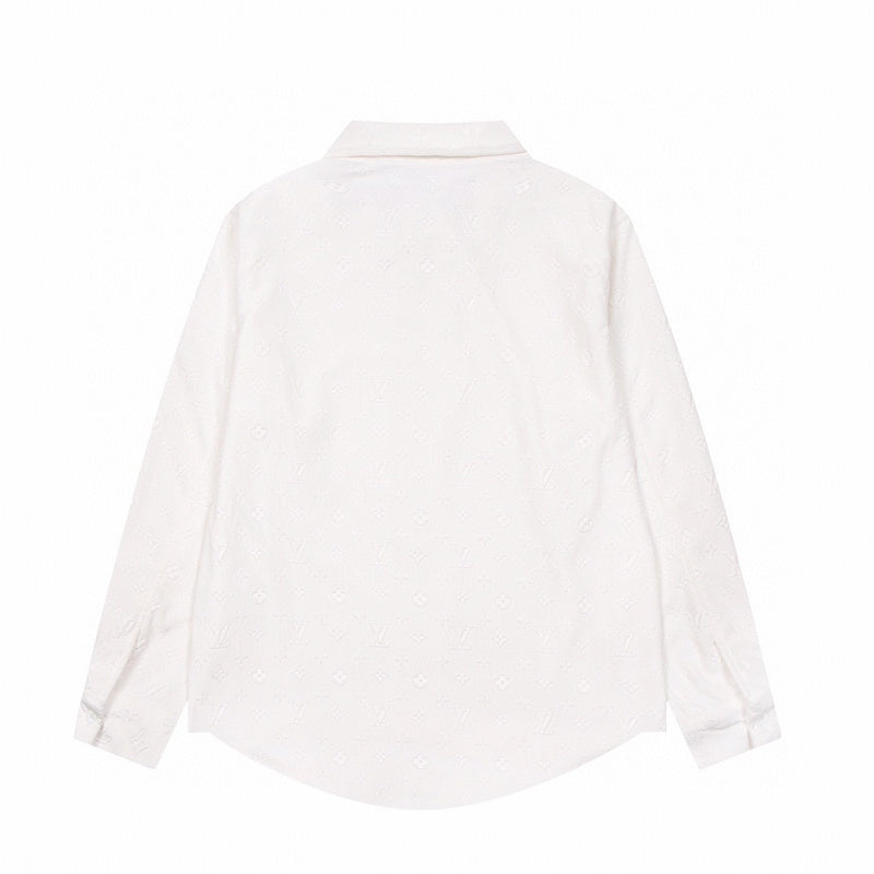 Side profile of Louis Vuitton luxury clothing with logo-detail design