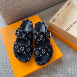 Louis Vuitton shoes Style 391 - close-up of statement logo accent
