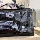  streamlined top-handle bag detail view showing craftsmanship