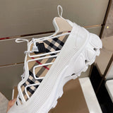 Burberry Tan Platform Heels - Angled View