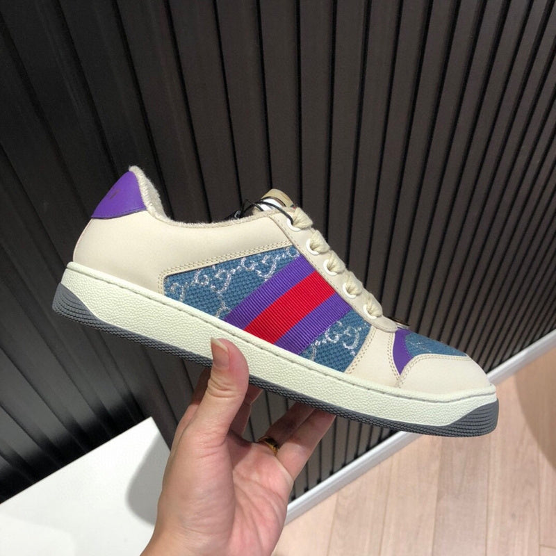 Gucci stone beige luxury sneakers view 10 bold athletic profile