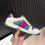 Gucci stone beige luxury sneakers view 10 bold athletic profile