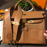 Side view of everyday-ready structured handbag