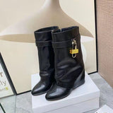 Givenchy Black Combat Boots - Front View