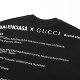 Side profile of Gucci luxury clothing with signature branding