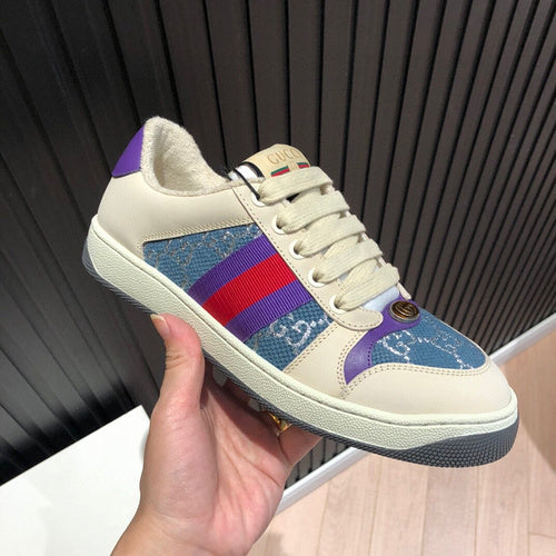 Gucci stone beige luxury sneakers view 11 bold athletic profile