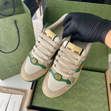 Gucci neutral cream luxury sneakers view 4 signature lace-up style