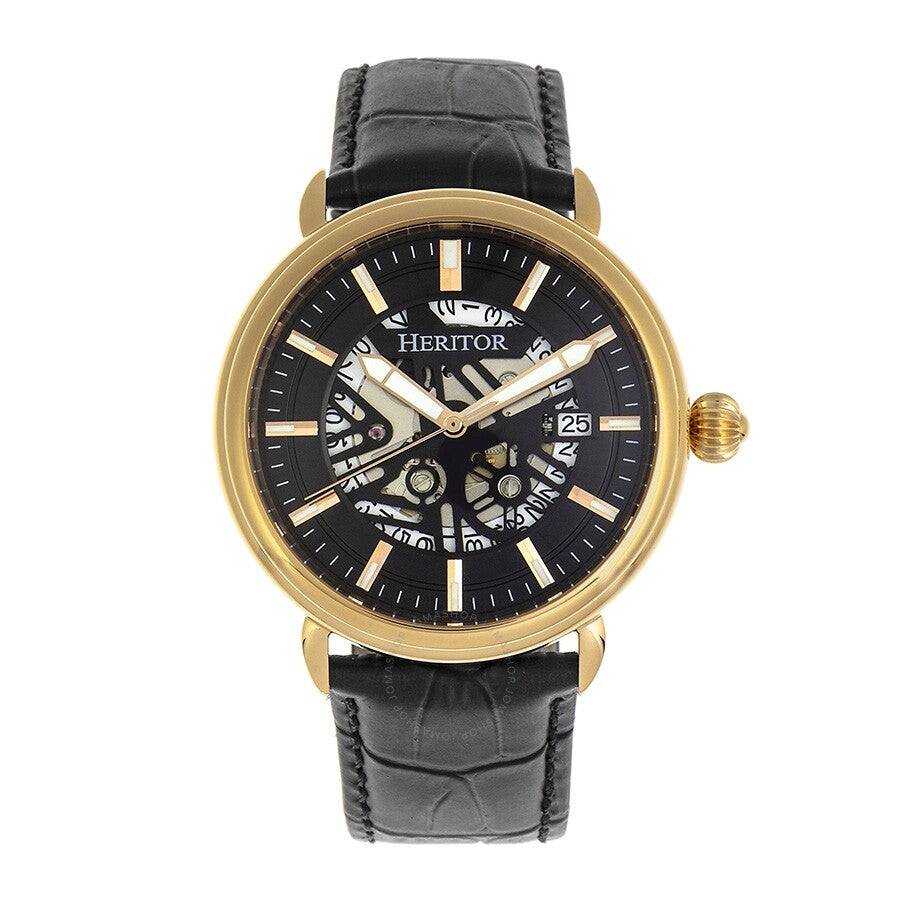 Close-up detail view of Heritor Automatic Mattias unisex watch