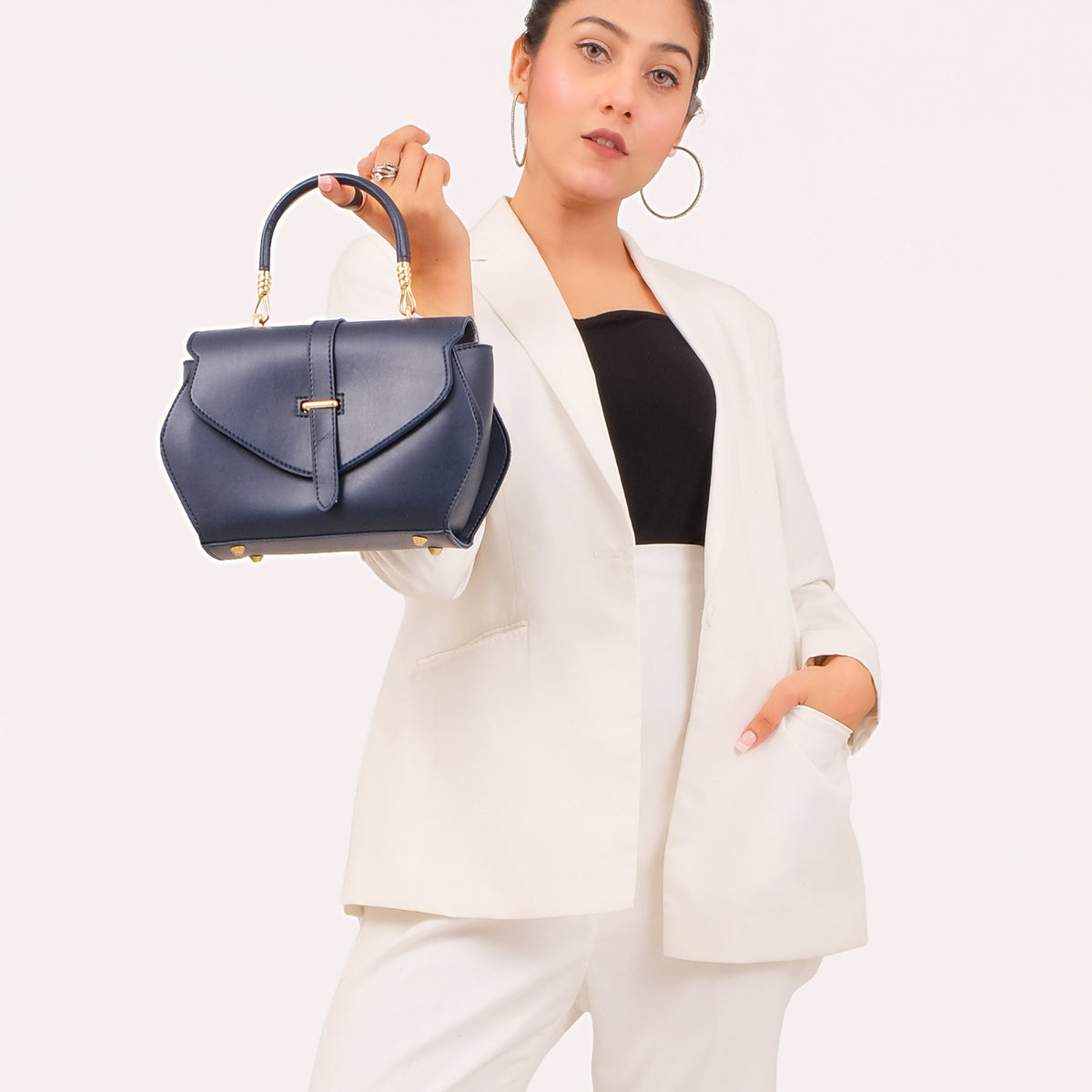 Ziva's Charm shoulder bag – side angle view (one versatile size)