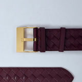 Close-up of Bottega Veneta belts hardware and fine stitching