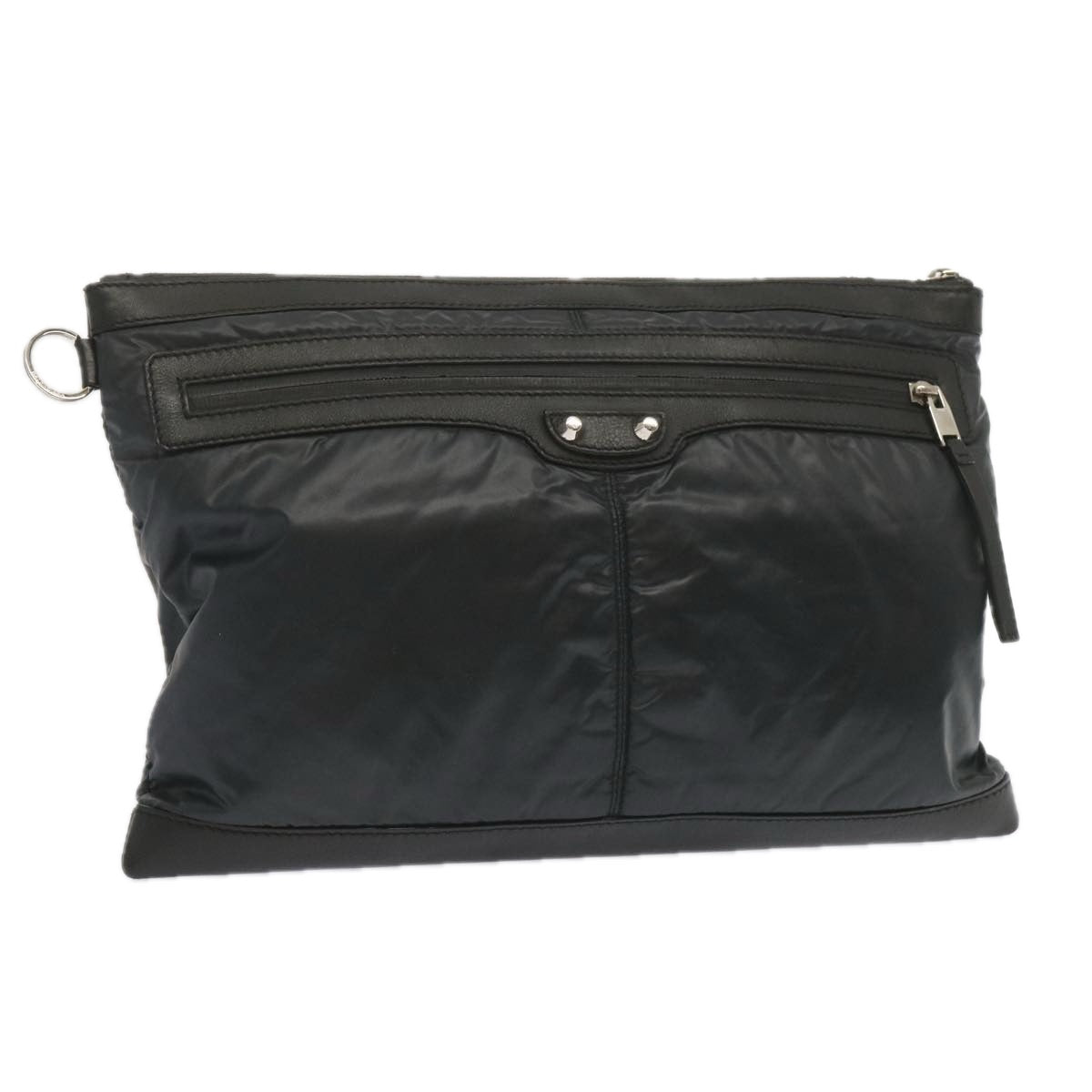 Balenciaga Clutch Bag Leather Nylon Black 273023 — Designer Clutch Bag