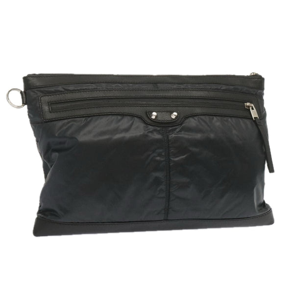 Balenciaga Clutch Bag Leather Nylon Black 273023 — Designer Clutch Bag