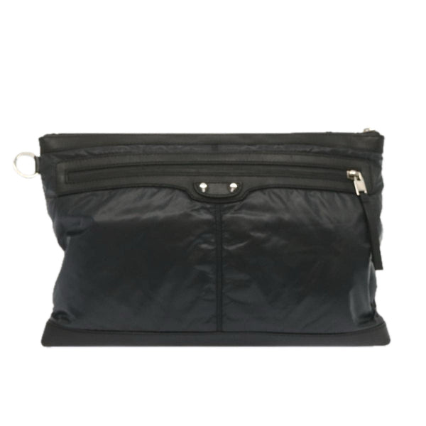 Balenciaga Clutch Bag Leather Nylon Black 273023 — Designer Clutch Bag
