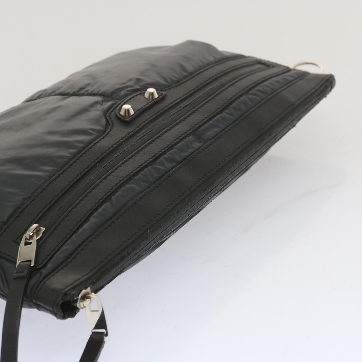 Balenciaga Clutch Bag Leather Nylon Black 273023 — Designer Clutch Bag