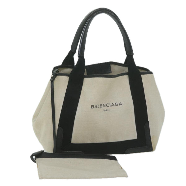 Balenciaga Tote Bag Canvas White Black 339933 — Premium Leather Tote
