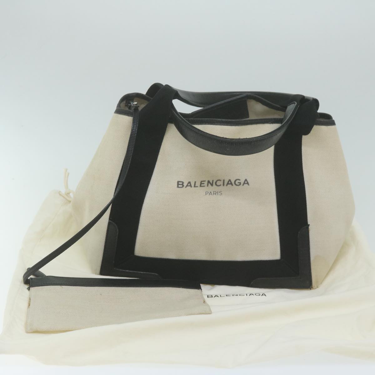 Balenciaga Tote Bag Canvas White Black 339933 — Premium Leather Tote