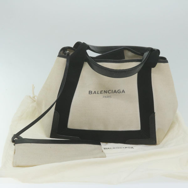 Balenciaga Tote Bag Canvas White Black 339933 — Premium Leather Tote