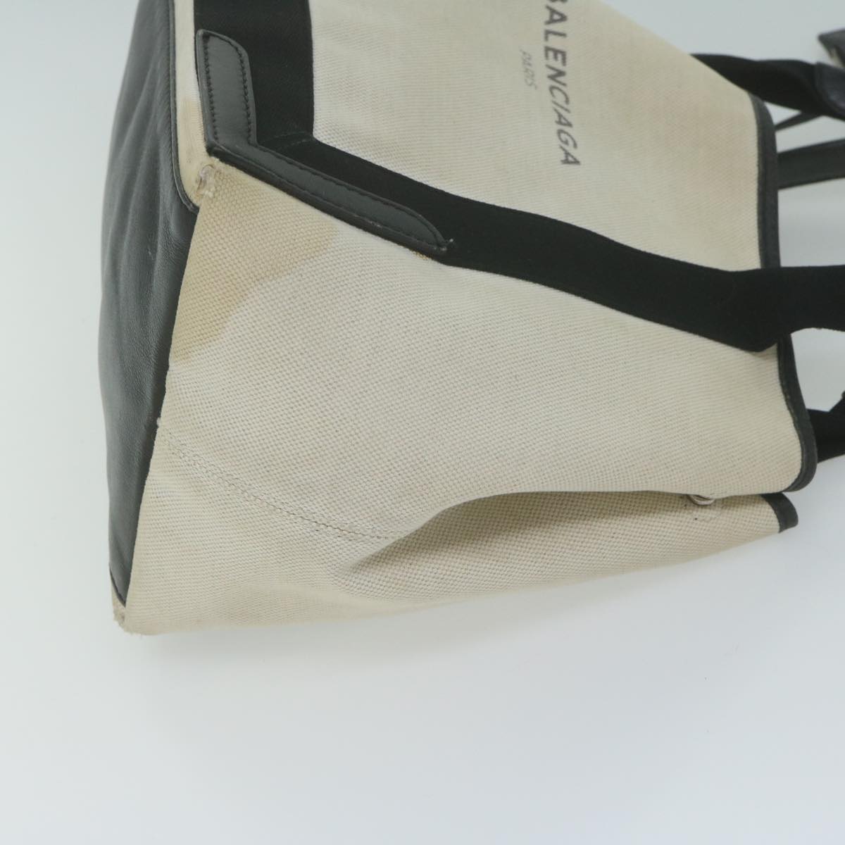 Balenciaga Tote Bag Canvas White Black 339933 — Premium Leather Tote